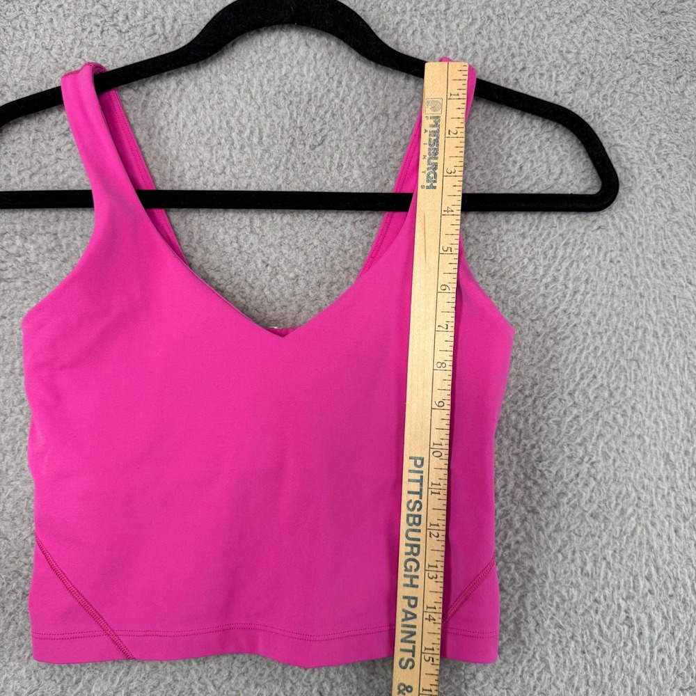 Lululemon Align Tank Top Hot Pink V-Neck Cropped Nulu Yoga Shirt Womens Size 4 - Picture 6 of 8